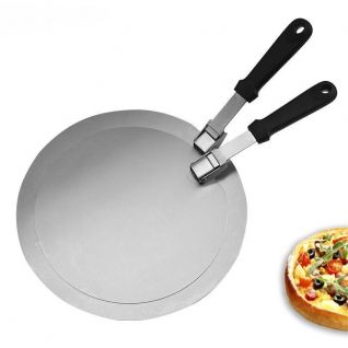Stainless steel folding pizza spatula 12-inch large circle spatula Circular pizza transfer spatula