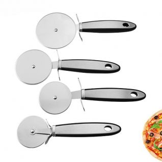 4-piece pizza cutter set with stainless steel handle