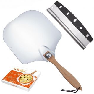 Folding aluminum pizza spatula combination pizza machete