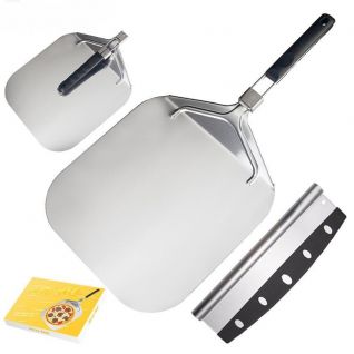 Rubber and plastic handle aluminum pizza spatula