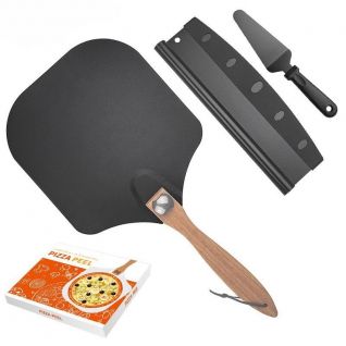 Folding aluminum pizza shovel set